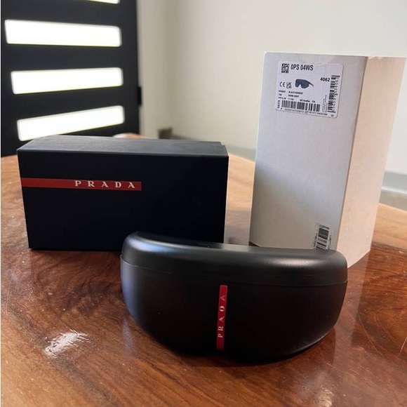 Prada Linea Rossa SPS 04WS Rubber Black/Dark Grey Men's Sunglasses - Picture 2 of 7